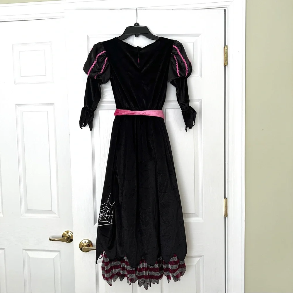 Witch costume dress, hat, broom Youth Large